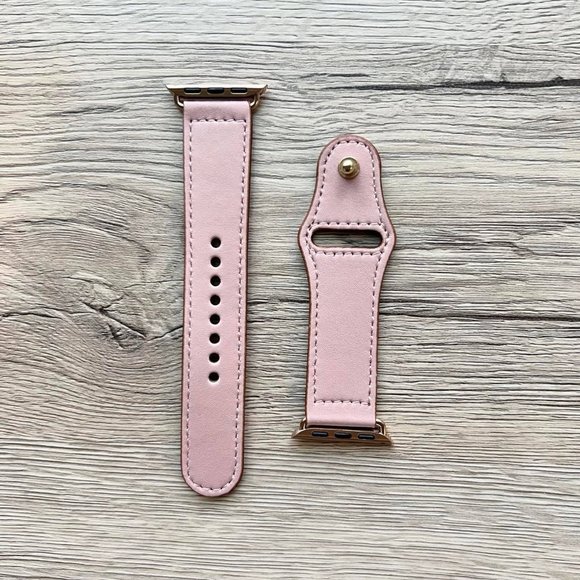 NEW PINK Genuine Leather For Apple Watch - Picture 2 of 4
